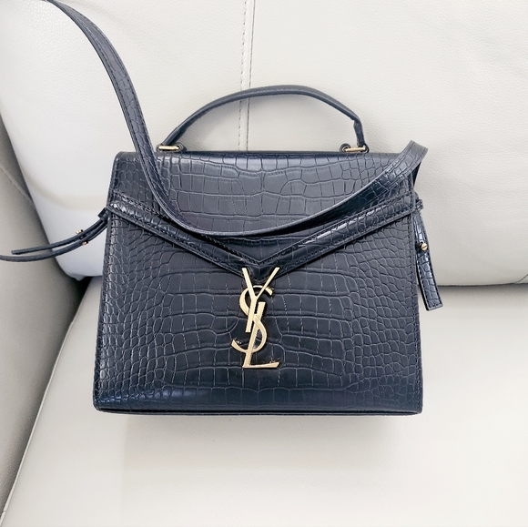 Cassandra Top Handle Crocodile embossed Medium Bag - Picture 2 of 6